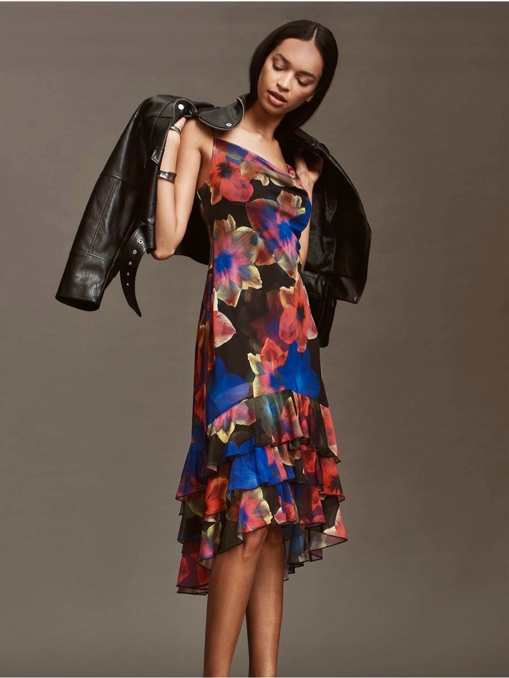 Anthropologie Cowl-Neck Mesh Slip Midi dress - NWT